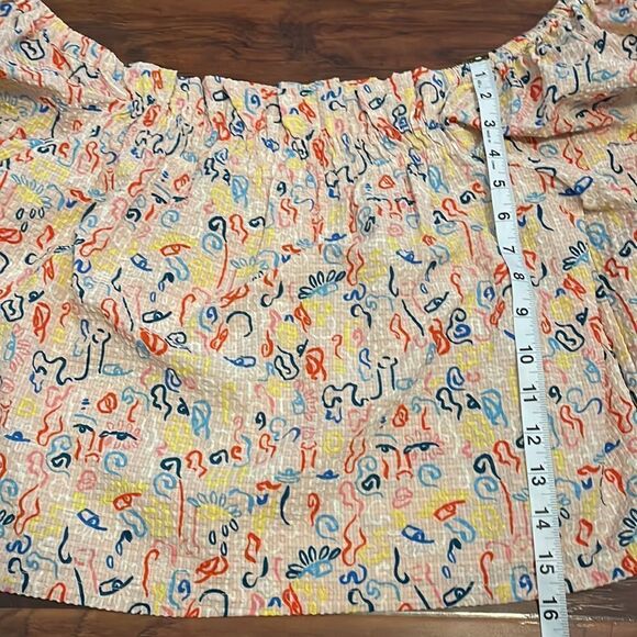 Nordstrom By Cristina Martinez Poet Print Textured Top Cottage Core Boho Modern - Picture 11 of 12